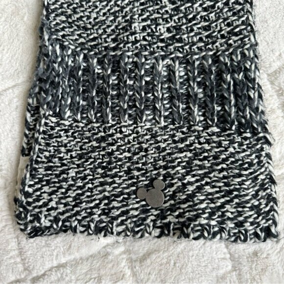 Disney Parks | Mickey Mouse Black & White Tweed Knit Scarf - Picture 5 of 8